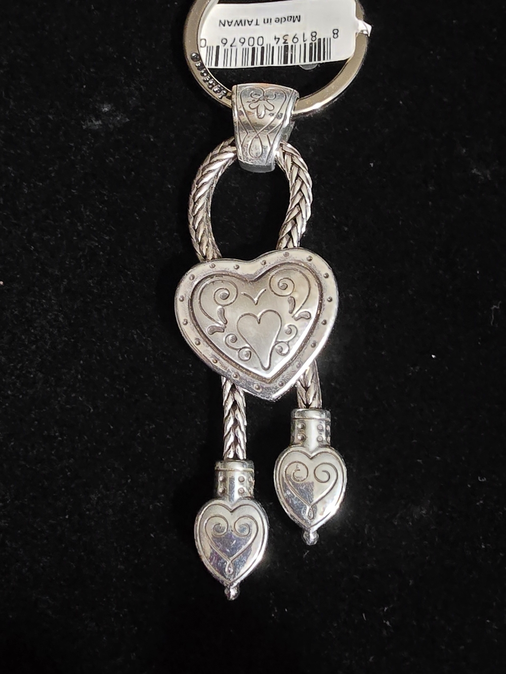 Brighton Silver Heart Drop Key Chain